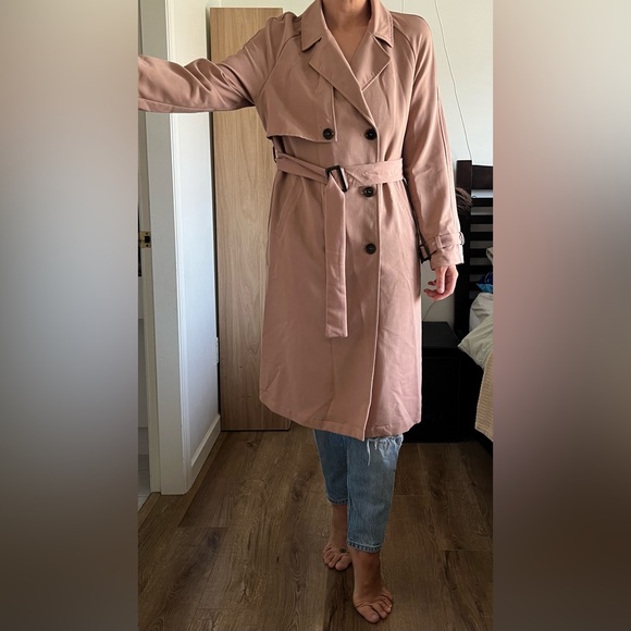 Vero Moda Dusty Rose Trench Style Duster - Picture 5 of 6